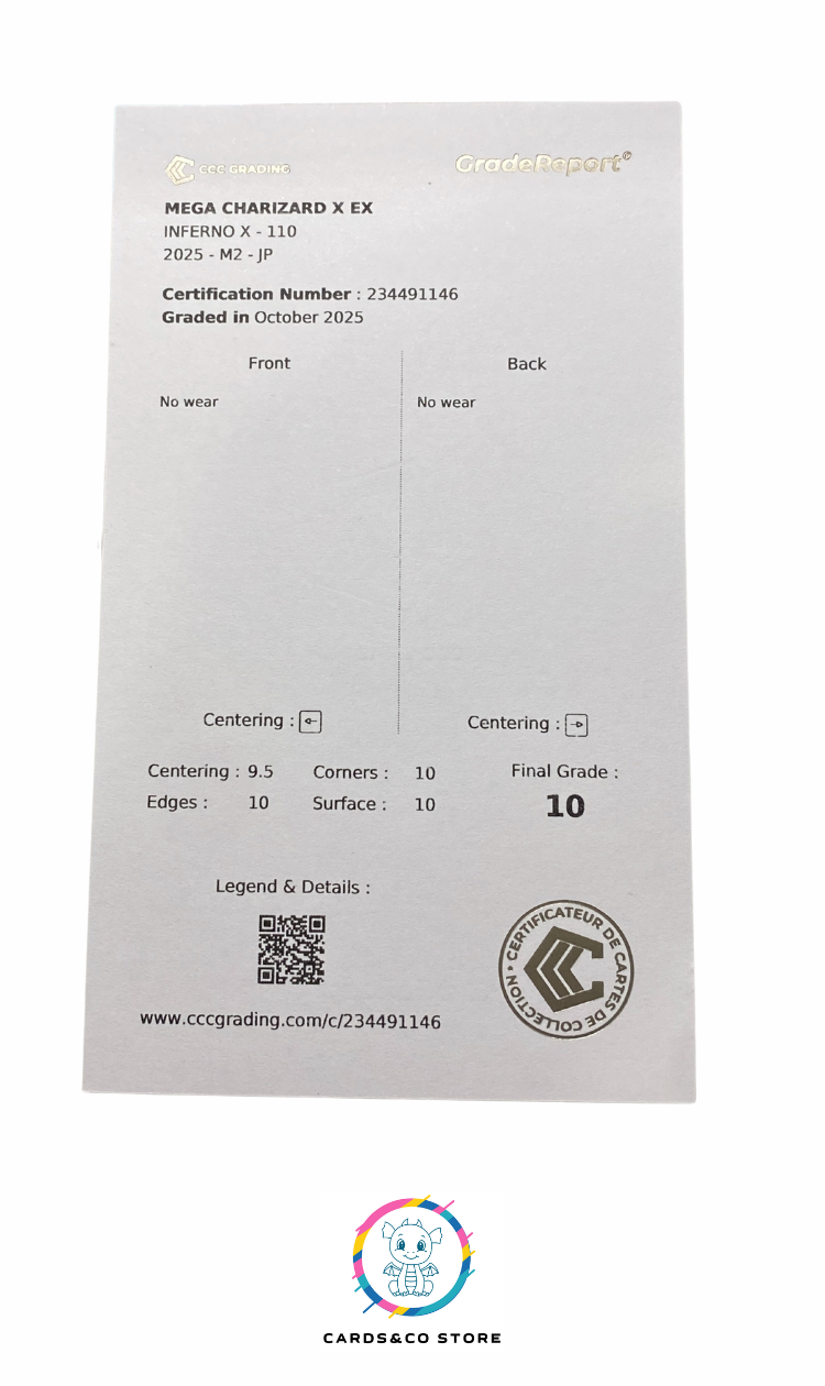 Mega Charizard X ex SAR - Inferno X (M2) - 110/080 - CCC 10 Gold - grading report