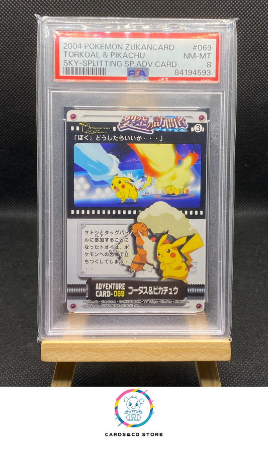 2004 - Zukancard Adventure - Torkoal & Pikachu #069 - JPN - PSA 8