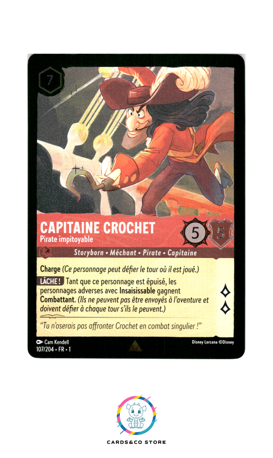 Capitaine Crochet, Pirate impitoyable - 107/204 - Rare - Brillante