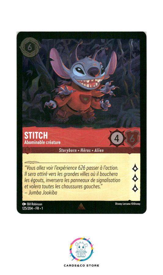 Stitch, Abominable créature - 125/204 - Rare - Brillante