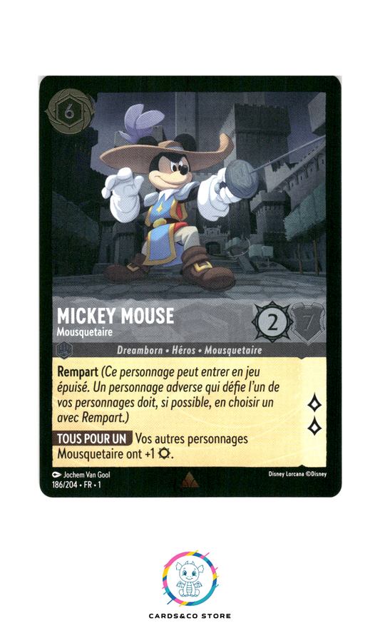 Mickey Mouse, Mousquetaire - 186/204 - Rare - Brillante