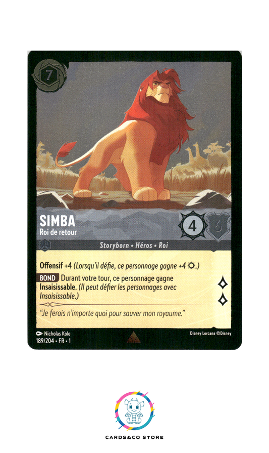 Simba, Roi de retour - 189/204 - Rare - Brillante