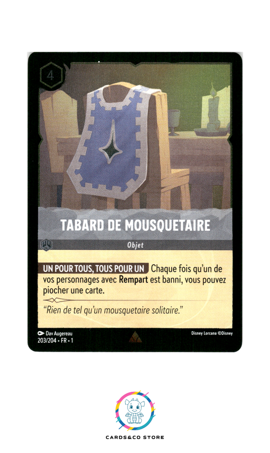 Tabard de Mousquetaire - 203/204 - Rare - Brillante