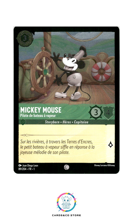 Mickey Mouse, Pilote de bateau à vapeur - 89/204 - Commune - Brillante