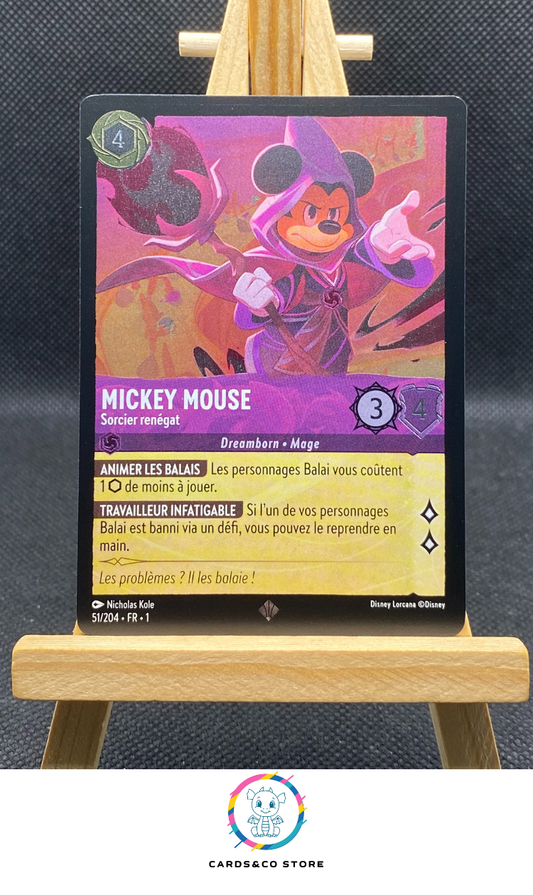 Mickey Mouse, Sorcier renégat - 51/204 - Super Rare - Brillante