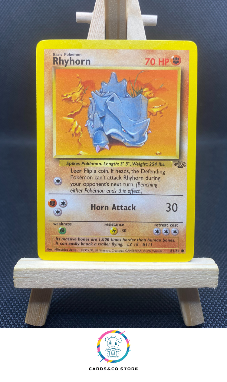 1995 rhyhorn pokemon card 1999 - Jungle (EN) - 61/64 - Rhyhorn - EXC