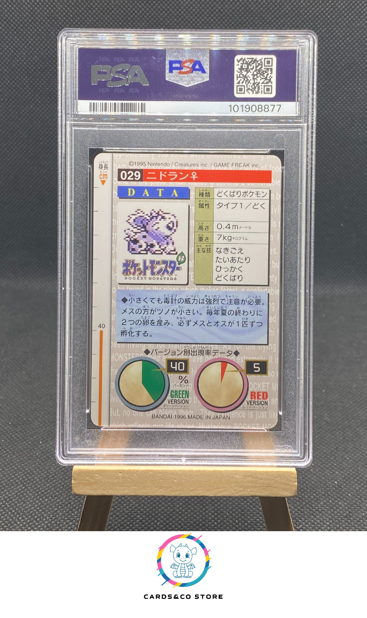 Red Carddass Monsters Collection - No.029 - Nidoran - JPN - PSA 9 - dos