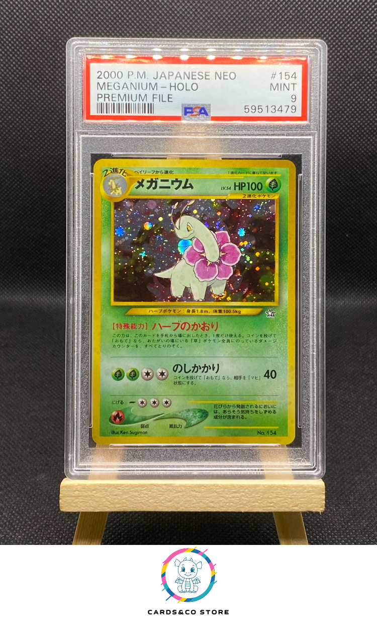 2000 - Neo Premium File - Meganium Holo No.154 - JPN - PSA 9