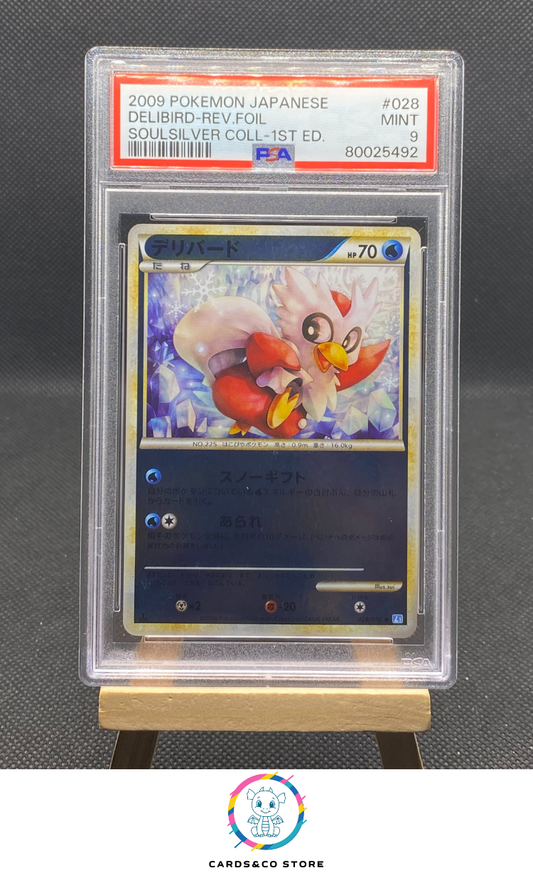 Soulsilver Collection 1st Ed. L1 - Delibird Rev.Foil 028/070 - JPN - PSA 9