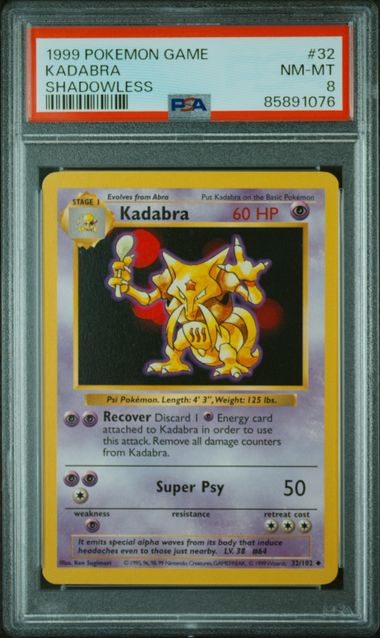  Shadowless Kadabra PSA 8