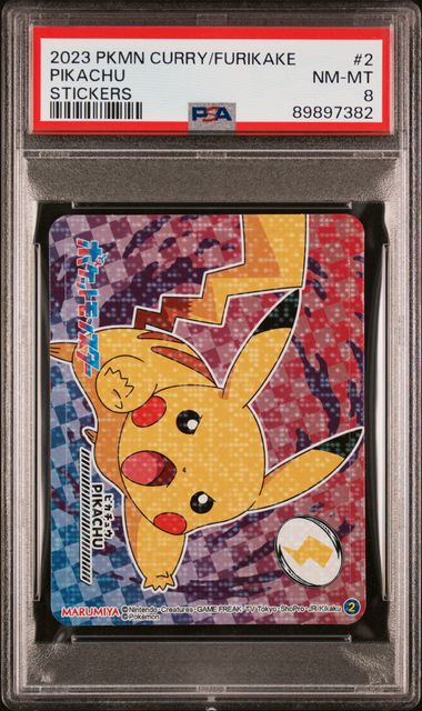 2023 - Curry/Furikake Stickers - Pikachu #2 - JPN - PSA 8