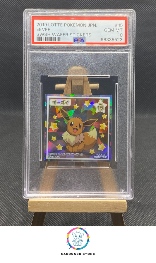 Sword & Shield Wafer Stickers - No.15 - Eevee - JPN - PSA 10
