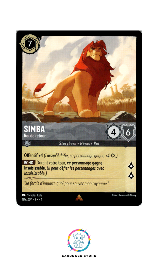 Simba, Roi de retour - 189/204 - Rare