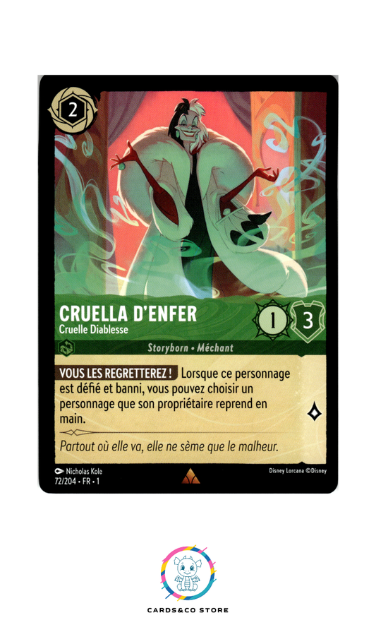 Cruella d'Enfer, Cruelle Diablesse - 72/204 - Rare