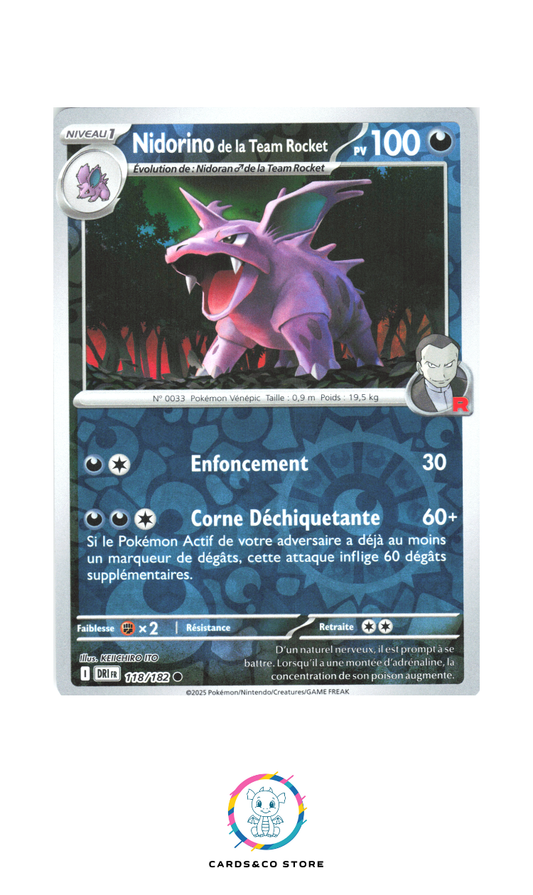 Nidorino de la Team Rocket Reverse #118/182