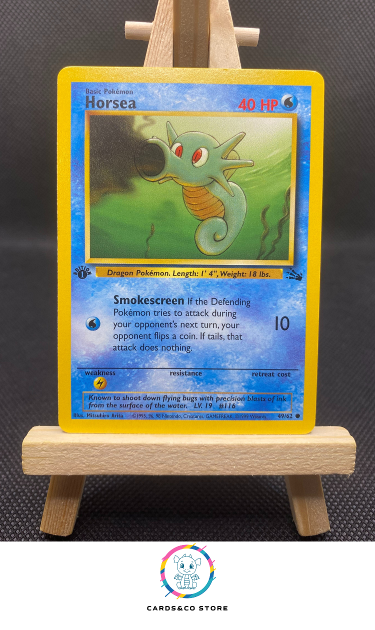 1999 - Fossile 1st Edition (EN) - 49/62 - Horsea - EXC - US Cards&co Store 1999 - Fossile 1st Edition (EN) - 49/62 - Horsea - EXC - US Cards&co Store