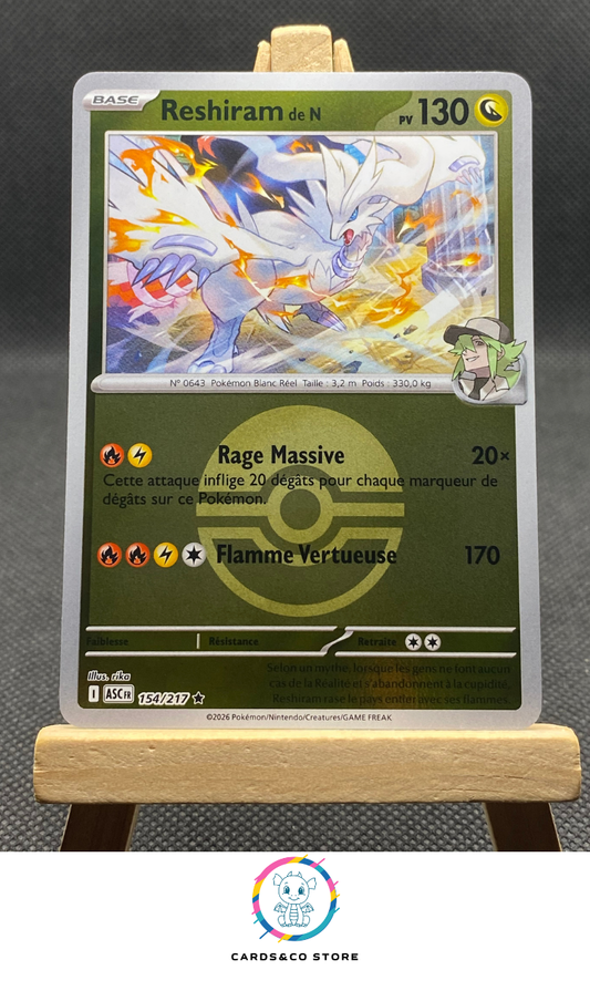 ME2.5 - Héros Transcendants - 154/217 - Reshiram de N Reverse PokeBall - FR